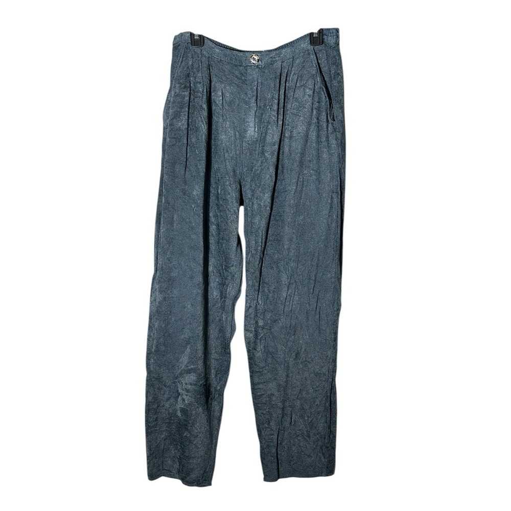 CP Shades Sausalito Blue Velvet Pull On Elastic Waist Pants Pockets Large  #M5-5